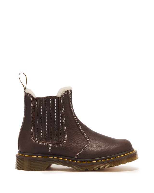 DR. MARTENS Winterboots »2976 Leonore II« Blockabsatz, Stiefelette, Schlupfboots mit Fellimitat am Schaftrand