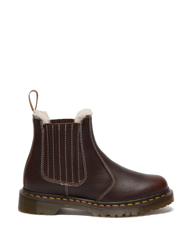 DR. MARTENS Winterboots »2976 Leonore II« Blockabsatz, Stiefelette, Schlupfboots mit Fellimitat am Schaftrand