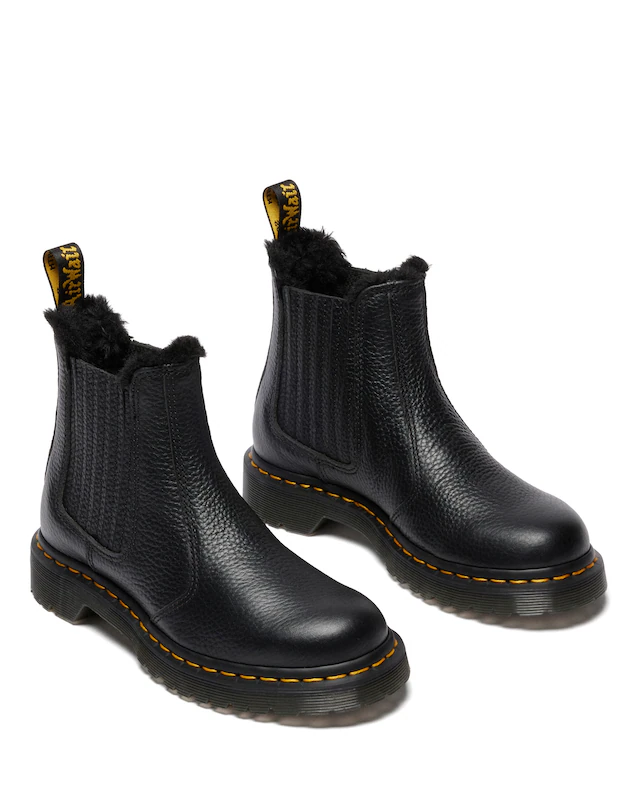 DR. MARTENS Winterboots »2976 Leonore II« Blockabsatz, Stiefelette, Schlupfboots mit Fellimitat am Schaftrand