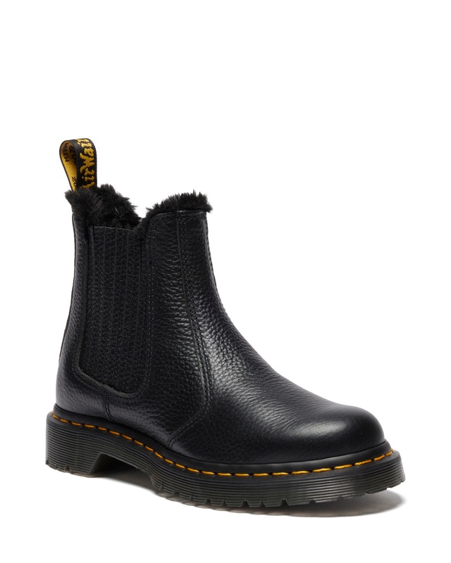 DR. MARTENS Winterboots »2976 Leonore II« Blockabsatz, Stiefelette, Schlupfboots mit Fellimitat am Schaftrand