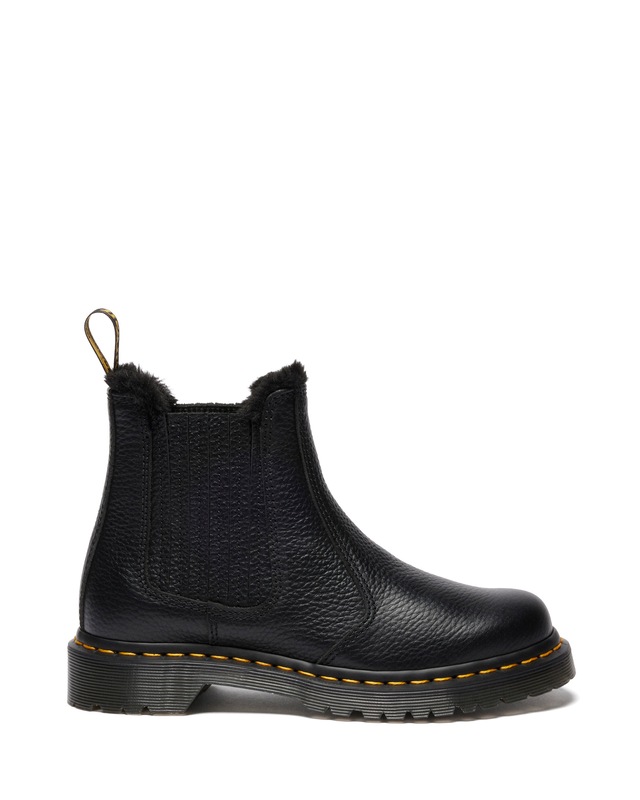DR. MARTENS Winterboots »2976 Leonore II« Blockabsatz, Stiefelette, Schlupfboots mit Fellimitat am Schaftrand