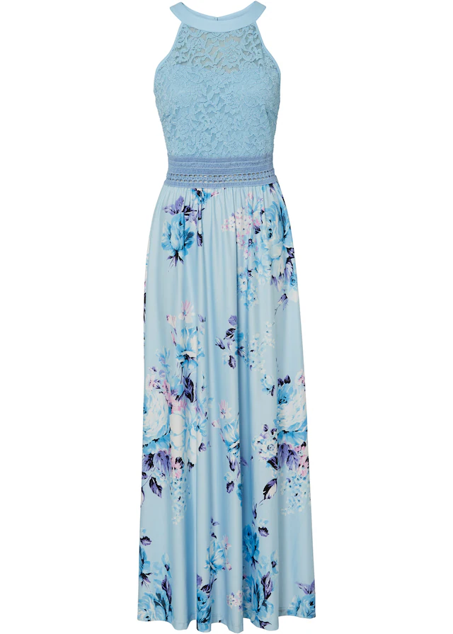 bonprix Jerseykleid für einen romantischen Look, amerikanischer Ausschnitt