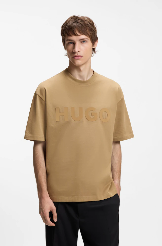 HUGO T-Shirt »Dinkee« Oversized-Fit, reine Baumwolle, Logo-Druck