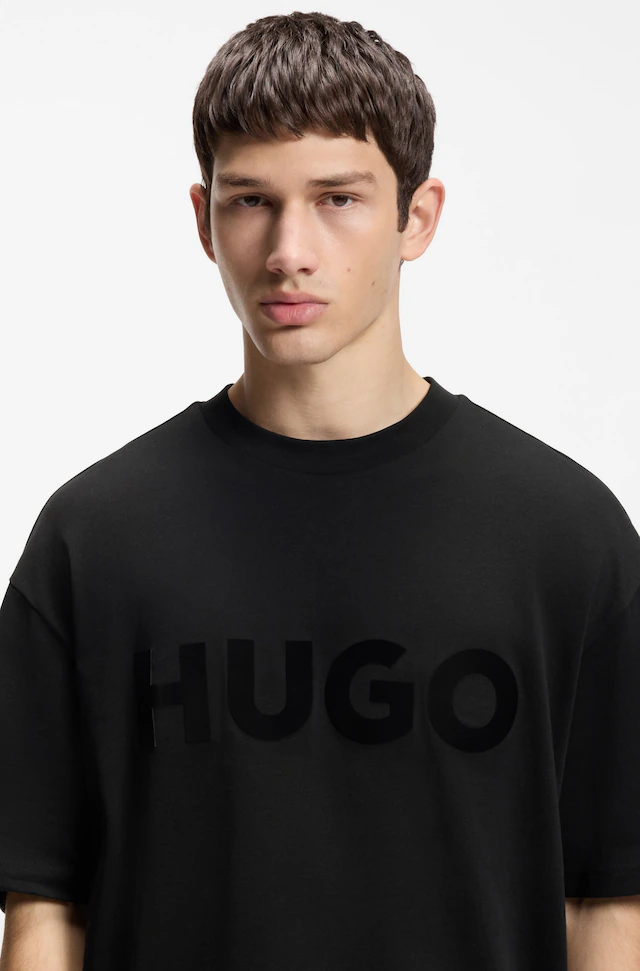 HUGO T-Shirt »Dinkee« Oversized-Fit, reine Baumwolle, Logo-Druck
