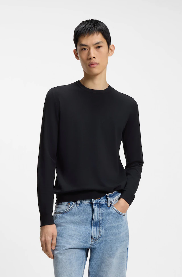 HUGO Strickpullover »San Cody« Rundhalsausschnitt, Viskosemix, Regular Fit