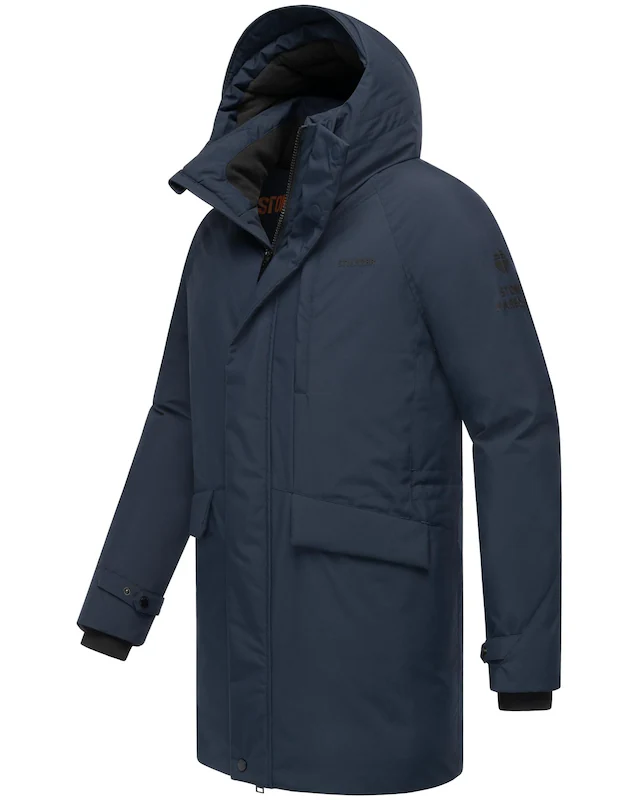 Stone Harbour Wintermantel »Emriis XX« Warmer Herren Mantel mit Magnet-Knöpfen