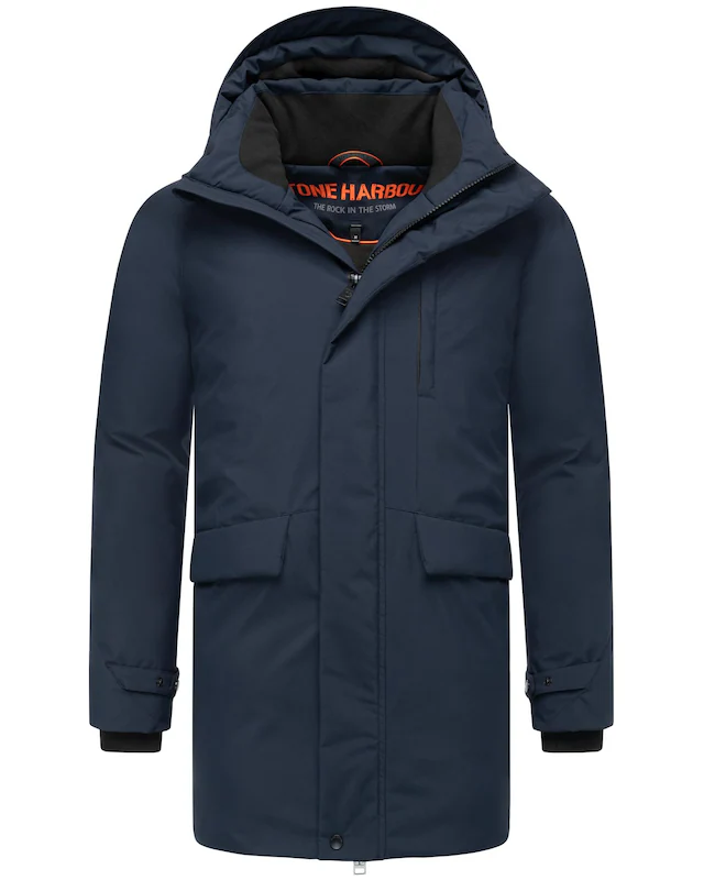 Stone Harbour Wintermantel »Emriis XX« Warmer Herren Mantel mit Magnet-Knöpfen