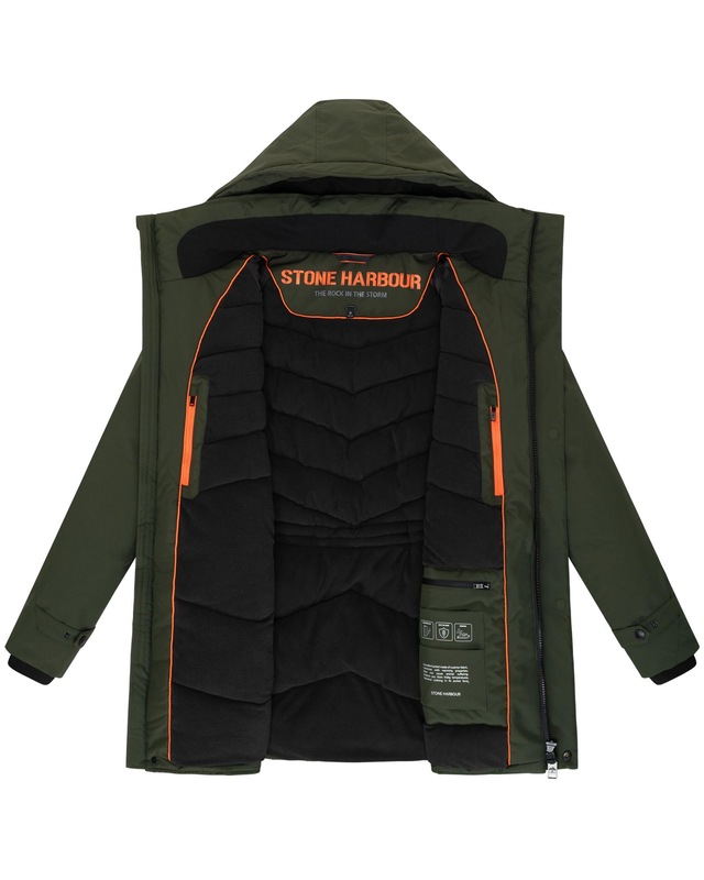 Stone Harbour Wintermantel »Emriis XX« Warmer Herren Mantel mit Magnet-Knöpfen