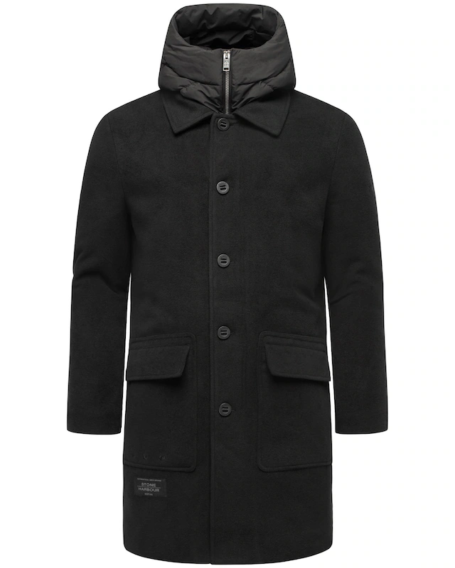 Stone Harbour Trenchcoat »Thiagoo XX« Kurzmantel in Wollmantel-Optik mit herausnehmbaren Inlay
