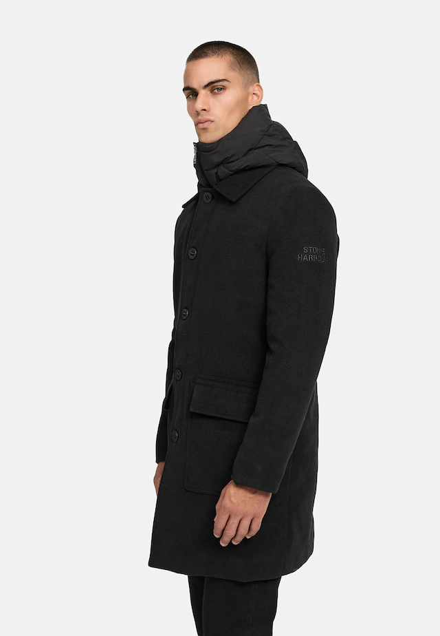 Stone Harbour Trenchcoat »Thiagoo XX« Kurzmantel in Wollmantel-Optik mit herausnehmbaren Inlay