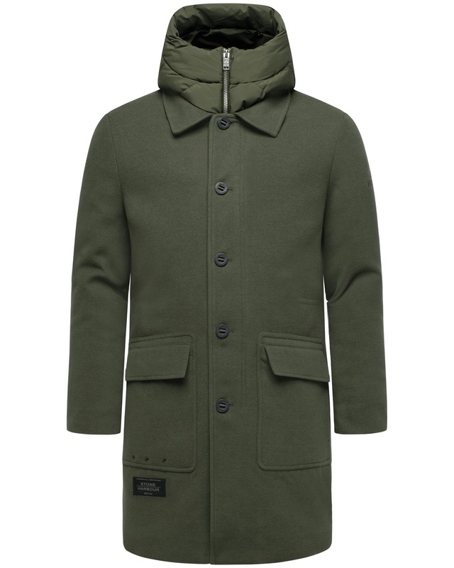 Stone Harbour Trenchcoat »Thiagoo XX« Kurzmantel in Wollmantel-Optik mit herausnehmbaren Inlay