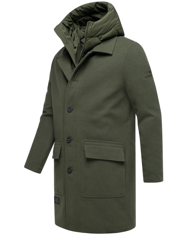 Stone Harbour Trenchcoat »Thiagoo XX« Kurzmantel in Wollmantel-Optik mit herausnehmbaren Inlay