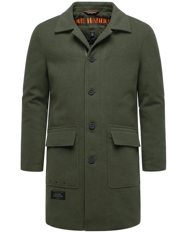 Stone Harbour Trenchcoat »Thiagoo XX« Kurzmantel in Wollmantel-Optik mit herausnehmbaren Inlay