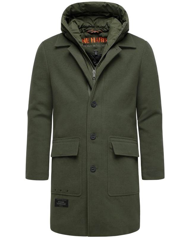 Stone Harbour Trenchcoat »Thiagoo XX« Kurzmantel in Wollmantel-Optik mit herausnehmbaren Inlay