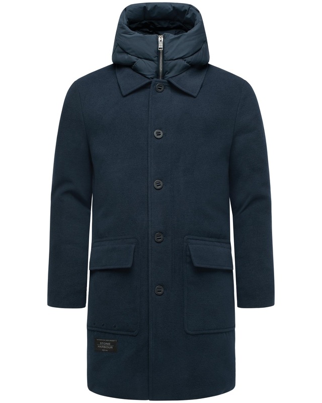 Stone Harbour Trenchcoat »Thiagoo XX« Kurzmantel in Wollmantel-Optik mit herausnehmbaren Inlay