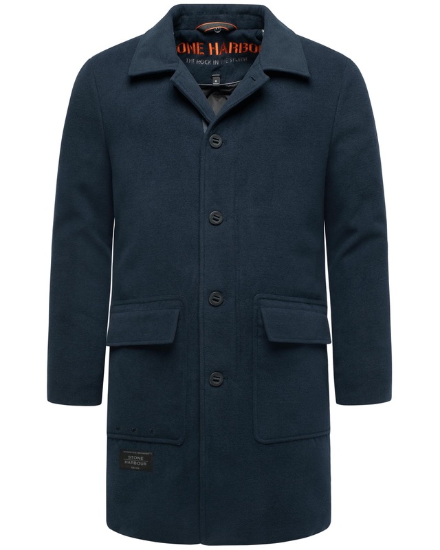 Stone Harbour Trenchcoat »Thiagoo XX« Kurzmantel in Wollmantel-Optik mit herausnehmbaren Inlay