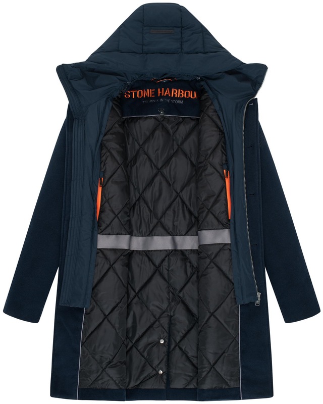 Stone Harbour Trenchcoat »Thiagoo XX« Kurzmantel in Wollmantel-Optik mit herausnehmbaren Inlay
