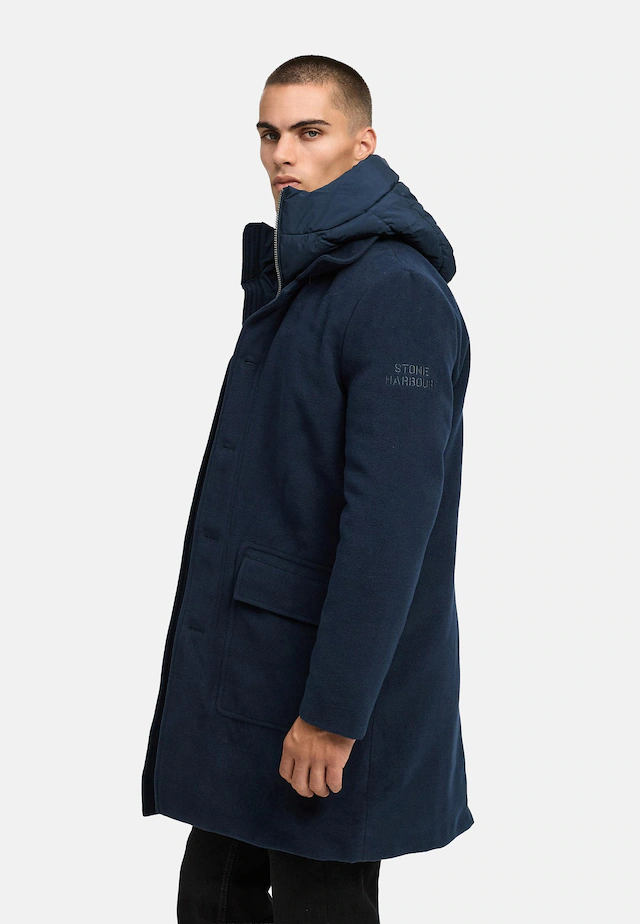 Stone Harbour Trenchcoat »Thiagoo XX« Kurzmantel in Wollmantel-Optik mit herausnehmbaren Inlay