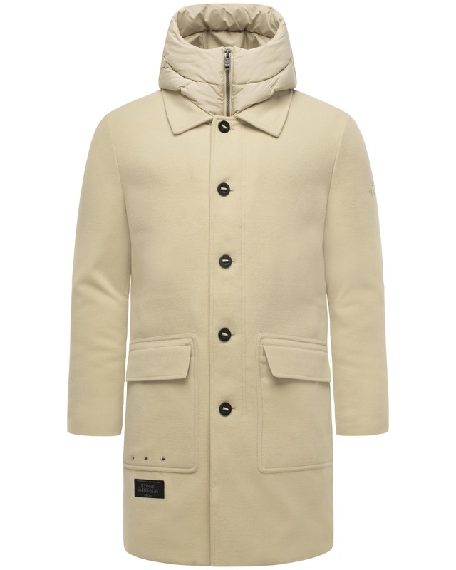 Stone Harbour Trenchcoat »Thiagoo XX« Kurzmantel in Wollmantel-Optik mit herausnehmbaren Inlay