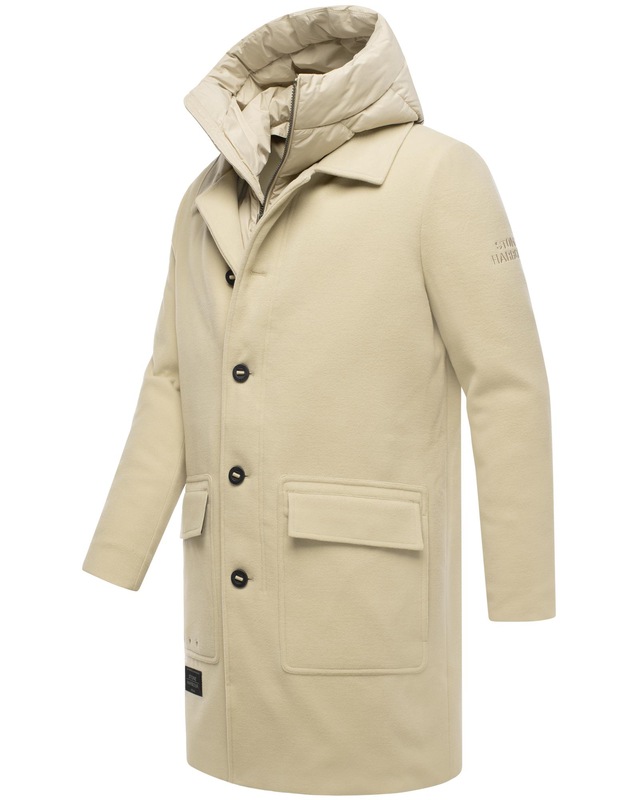 Stone Harbour Trenchcoat »Thiagoo XX« Kurzmantel in Wollmantel-Optik mit herausnehmbaren Inlay