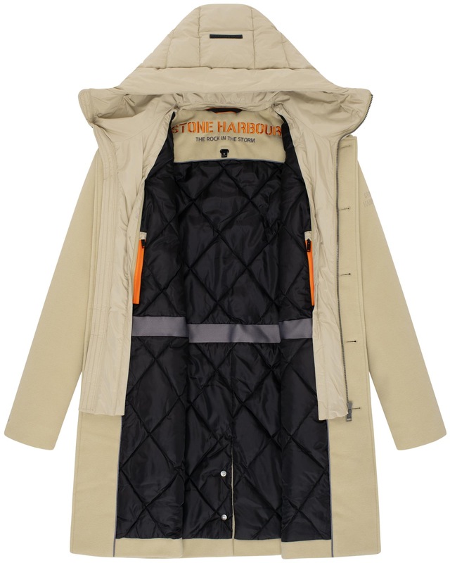 Stone Harbour Trenchcoat »Thiagoo XX« Kurzmantel in Wollmantel-Optik mit herausnehmbaren Inlay