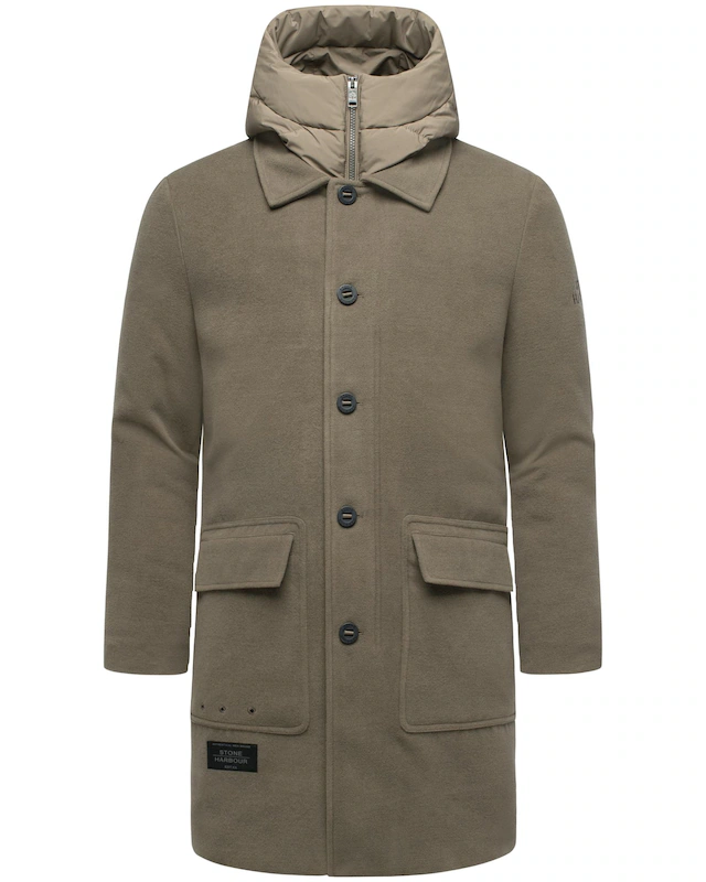 Stone Harbour Trenchcoat »Thiagoo XX« Kurzmantel in Wollmantel-Optik mit herausnehmbaren Inlay