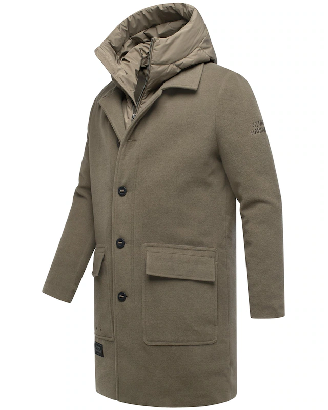 Stone Harbour Trenchcoat »Thiagoo XX« Kurzmantel in Wollmantel-Optik mit herausnehmbaren Inlay