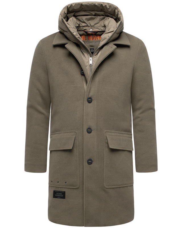 Stone Harbour Trenchcoat »Thiagoo XX« Kurzmantel in Wollmantel-Optik mit herausnehmbaren Inlay