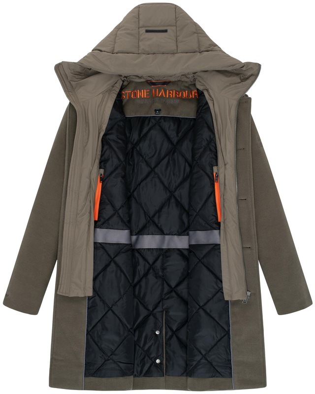 Stone Harbour Trenchcoat »Thiagoo XX« Kurzmantel in Wollmantel-Optik mit herausnehmbaren Inlay