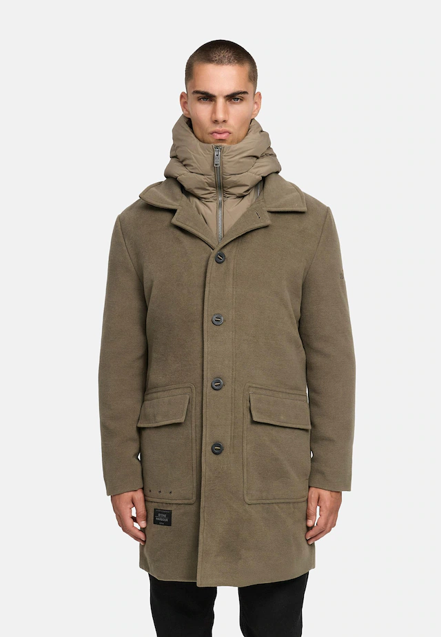 Stone Harbour Trenchcoat »Thiagoo XX« Kurzmantel in Wollmantel-Optik mit herausnehmbaren Inlay