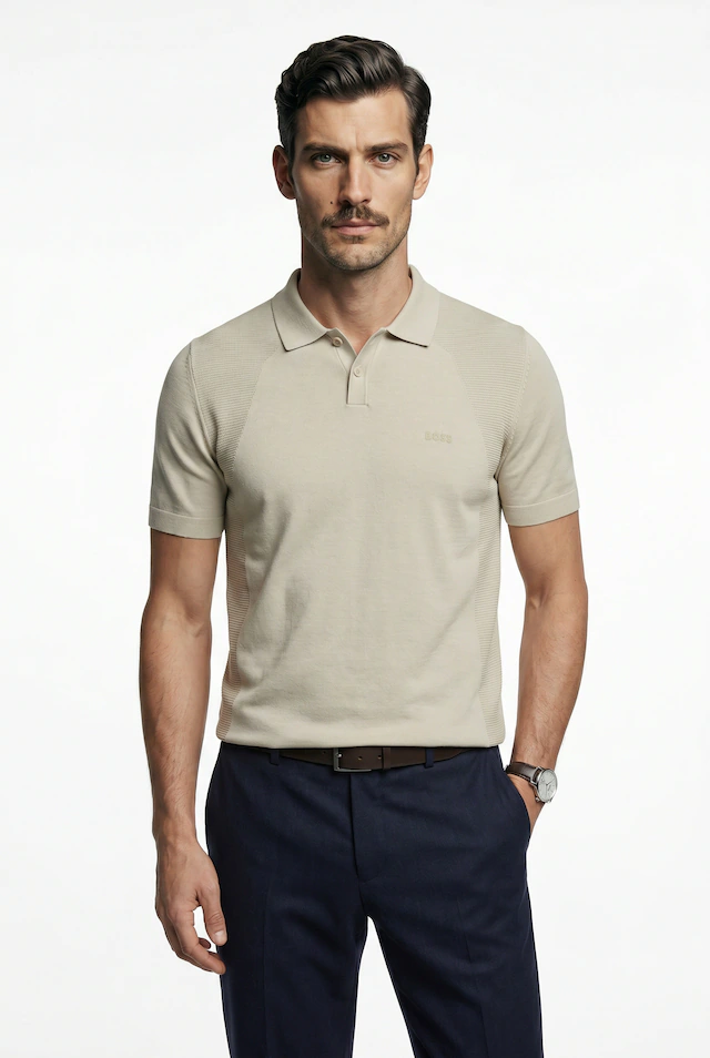 BOSS GREEN Kurzarmpullover »Momentum Lite PS« Polokragen, Baumwoll-Mix, Regular Fit