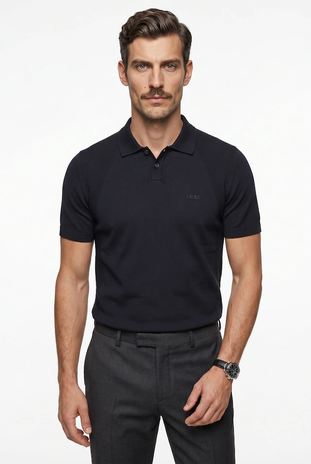 BOSS GREEN Kurzarmpullover »Momentum Lite PS« Polokragen, Baumwoll-Mix, Regular Fit