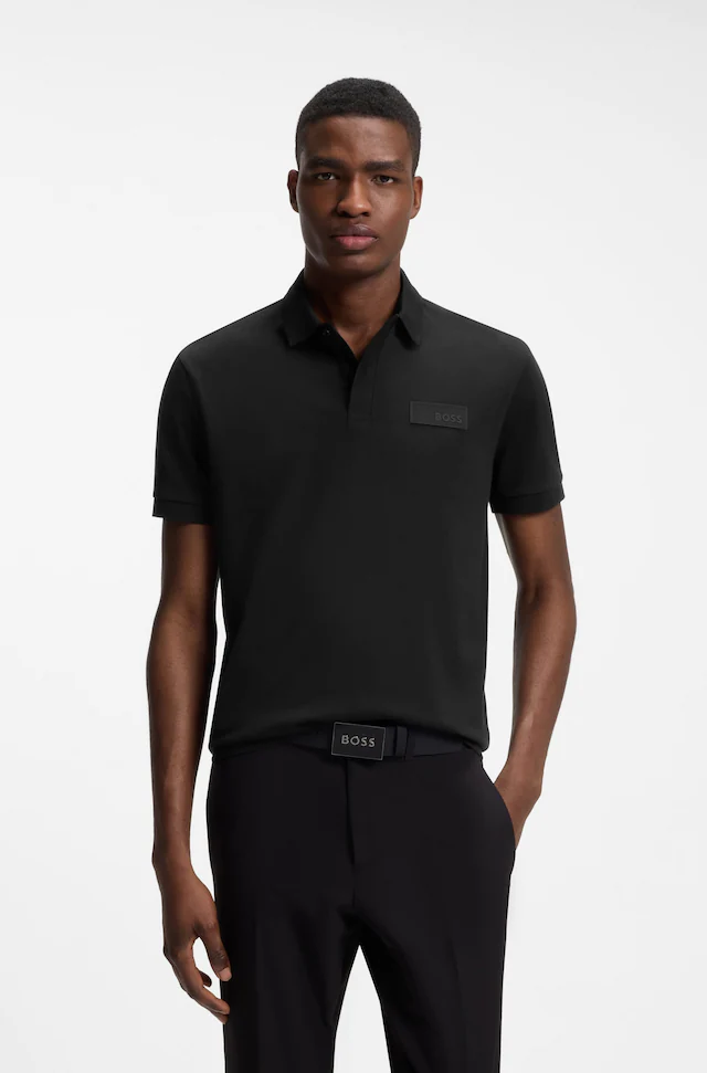 BOSS GREEN Poloshirt »Paddy Logo Patch Regular Fit« atmungsaktive Piqué-Webstruktur, Flachstrickkragen, gerader Schnitt