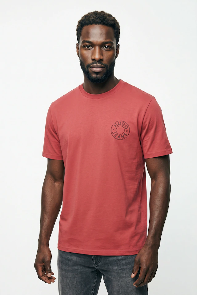 HUGO T-Shirt »Nemodo« Rundhalsausschnitt, reine Baumwolle, Brustdruck