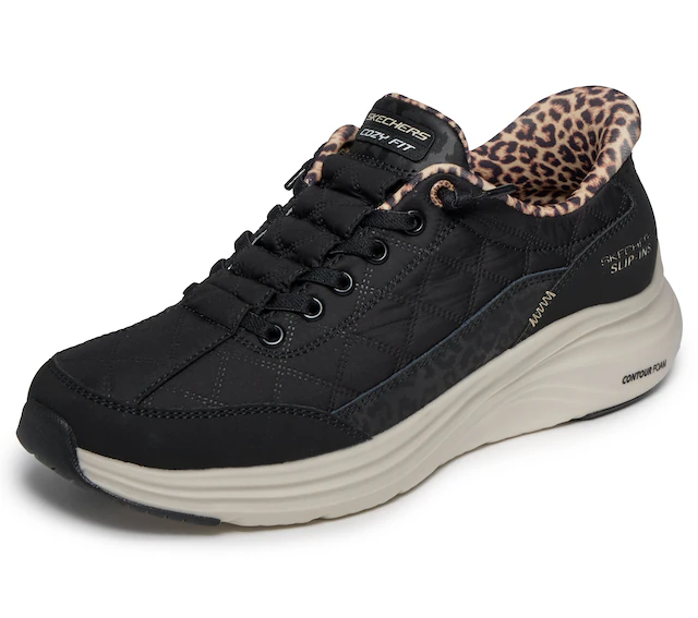 Skechers Slip-On Sneaker »CONTOUR FOAM-LEOPARD DREAM« Schlupfschuh, Halbschuh, Freizeitschuh mit Animal-Print