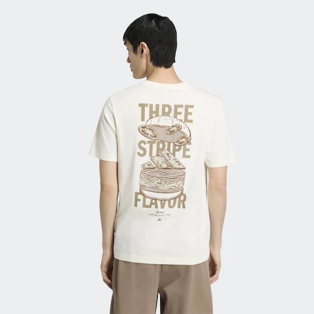 adidas Sportswear T-Shirt »BURGER FLAVOR GRAFIK« sportlicher Stil, ohne Verschluss, aus Baumwolle, normale Länge