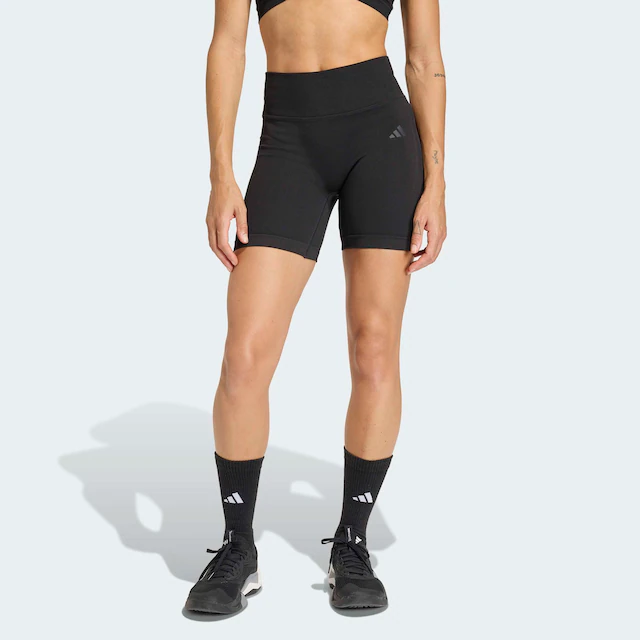 adidas Performance Shorts »WORKOUT ESSENTIALS KNIT SCRUNCH 5 INCH LEGGINGS« eng anliegende Passform, für Fitness und Sportmode, sportlicher Stil