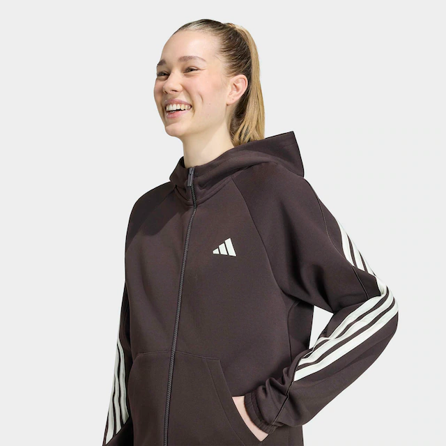 adidas Sportswear Kapuzensweatjacke »W STA 3S FZ HD« mit normaler Länge, aus Baumwolle und Polyester