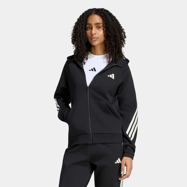 adidas Sportswear Kapuzensweatjacke »W STA 3S FZ HD« mit normaler Länge, aus Baumwolle und Polyester