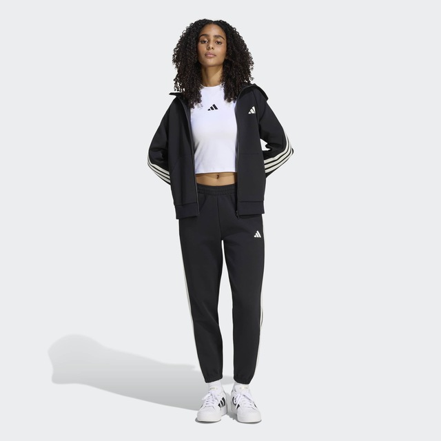 adidas Sportswear Kapuzensweatjacke »W STA 3S FZ HD« mit normaler Länge, aus Baumwolle und Polyester