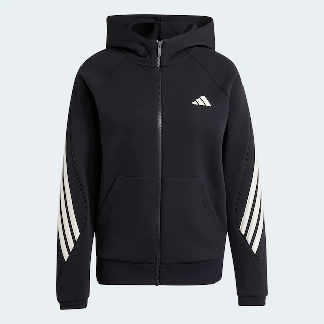 adidas Sportswear Kapuzensweatjacke »W STA 3S FZ HD« mit normaler Länge, aus Baumwolle und Polyester