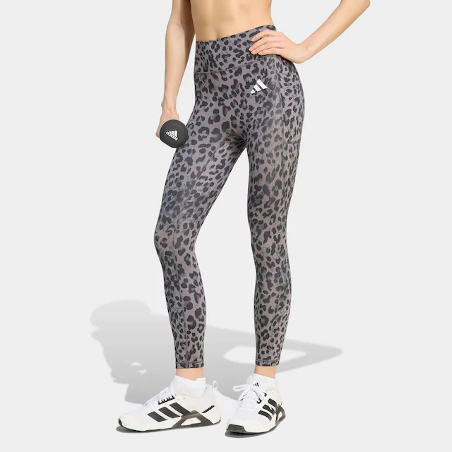 adidas Performance Trainingstights »OPTIME ESSENTIALS 3-STREIFEN LEOPARD 7/8 LEGGINGS«