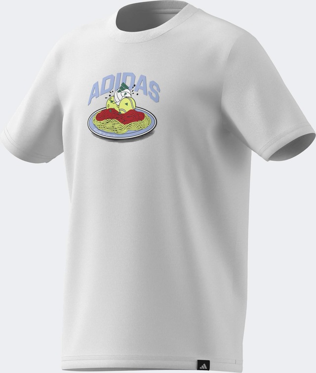 adidas Sportswear T-Shirt »PASTA GRAPHIC JUNIOR« mit auffälligem Grafikprint zum Thema Essen, aus Baumwolle, für Kinder