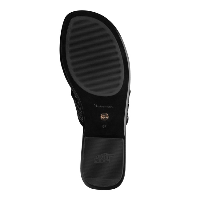 Tamaris Pantolette Sommerschuh, Schlüpfschuh, Flat mit Baststickerei