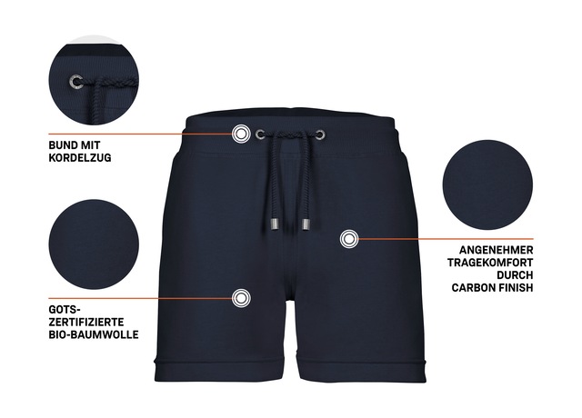 G.I.G.A. DX by killtec Shorts »GS 29 WMN SHRTS GOTS« GOTS Bio-Baumwolle, Carbon-Finish, elastischer Bund, Kordelzug
