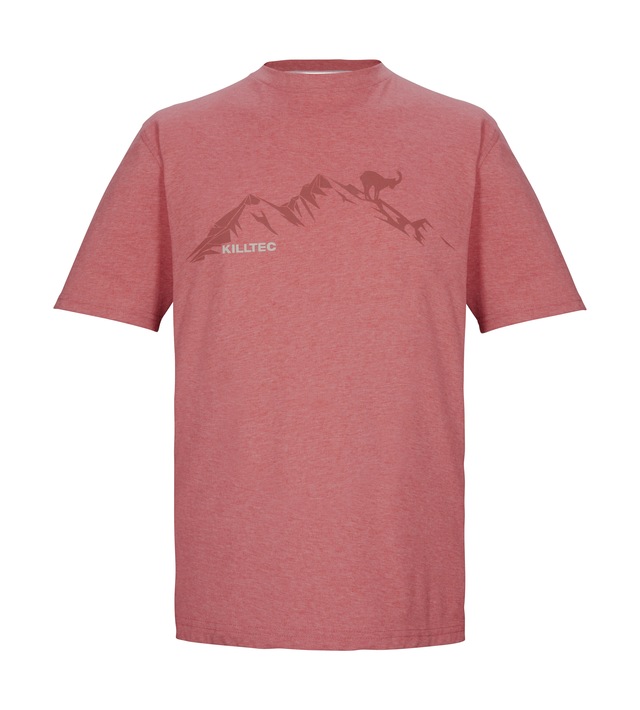 Killtec T-Shirt »KOS 365 MN TSHRT« Herren T-Shirt mit Melange-Optik, Bergprint, vielseitig kombinierbar