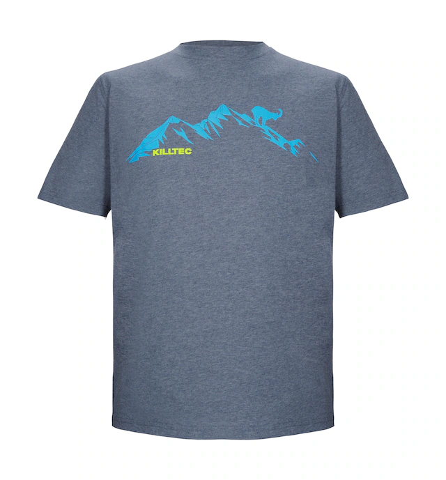 Killtec T-Shirt »KOS 365 MN TSHRT« Herren T-Shirt mit Melange-Optik, Bergprint, vielseitig kombinierbar