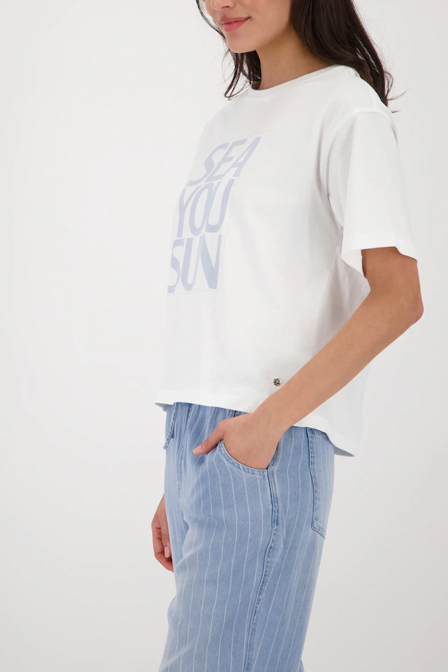 Monari T-Shirt »Shirt Druck platziert« Regular fit mit Schriftzug