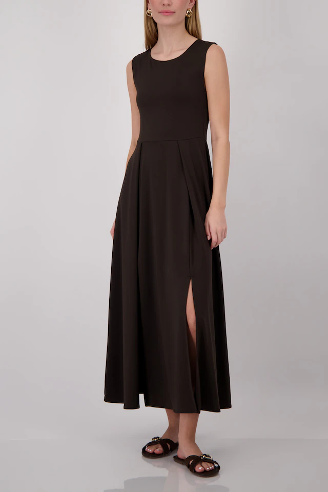 Monari Maxikleid »Kleid uni« Ohne Tasche Regular fit mit Schlitzen