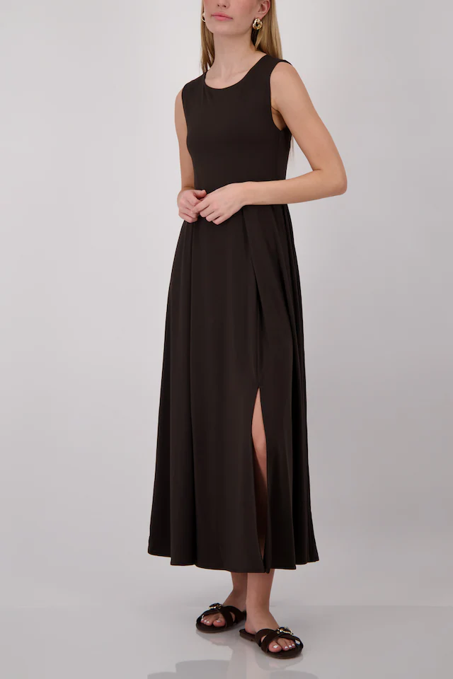 Monari Maxikleid »Kleid uni« Ohne Tasche Regular fit mit Schlitzen